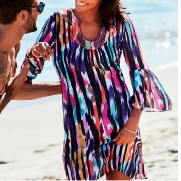 Trina Turk X INC Collab Macy's IKAT Dress Size L - Picture 1 of 7